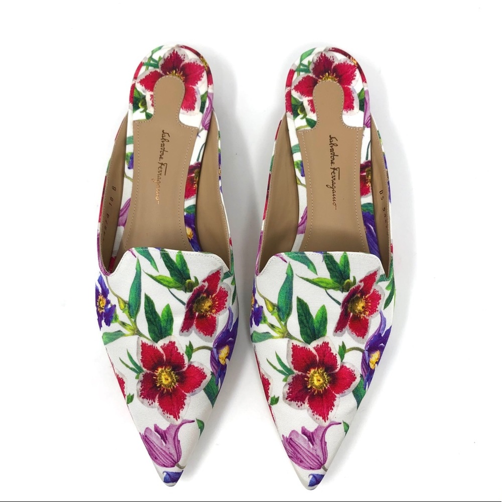 SALVATORE FERRAGAMO floral mules, size 10 - Picture 3 of 14